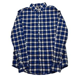 Aeropostale Button Down Mens M Blue Plaid Gingham Long Sleeve Cotton Shirt